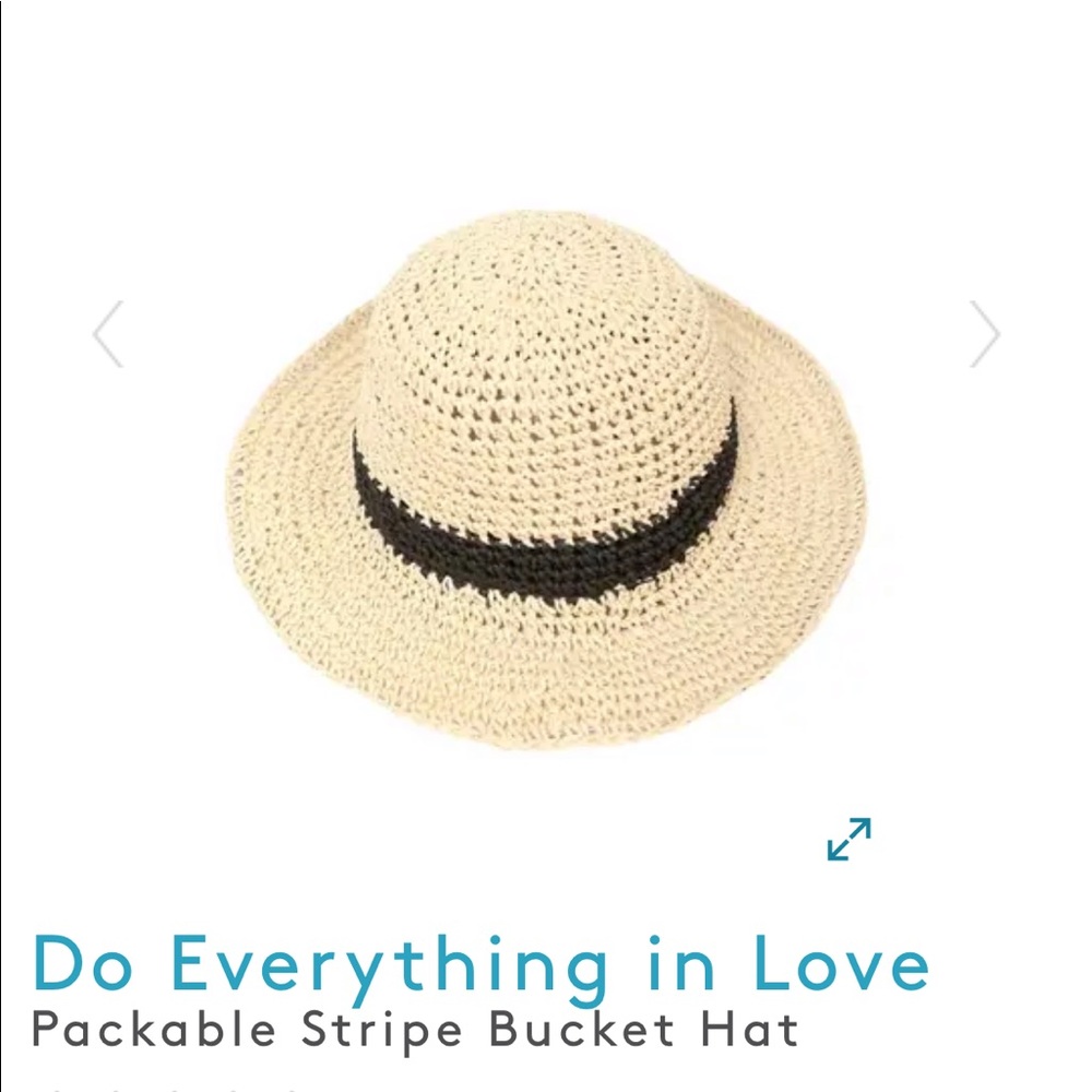 Do Everything in Love packable stripe bucket hat